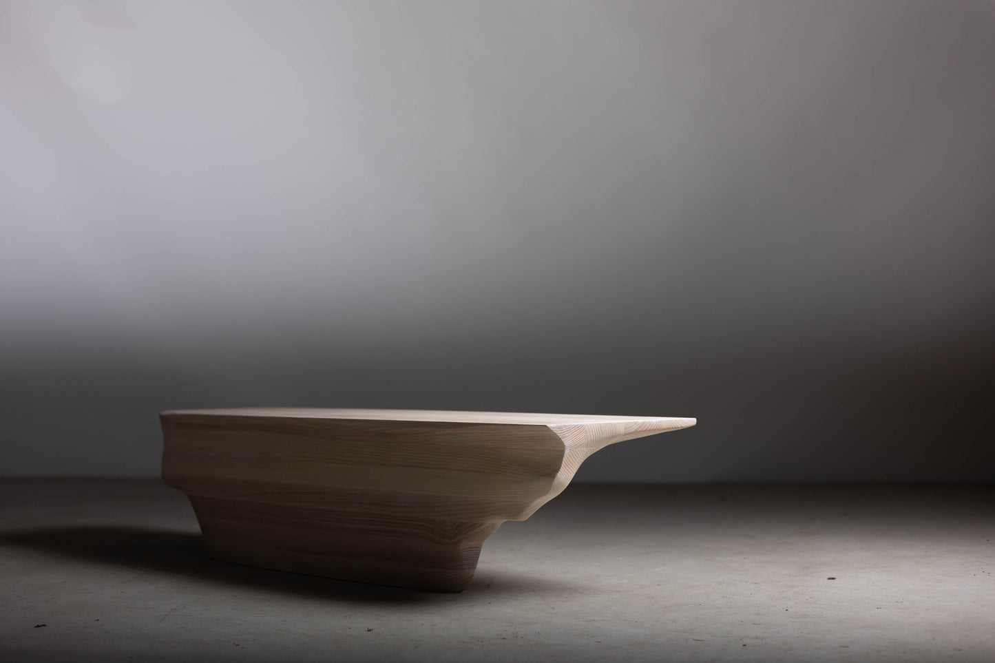 Natural Wood Coffee Table in Hand-carved Ash | EM114 of Erosio Collection