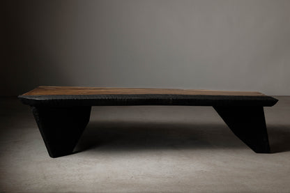 Brutalist Coffee Table With Japandi Influences EM106 Part Of 18Brut Collection | Sideview showcasing the angular lines of this unique coffee table. 