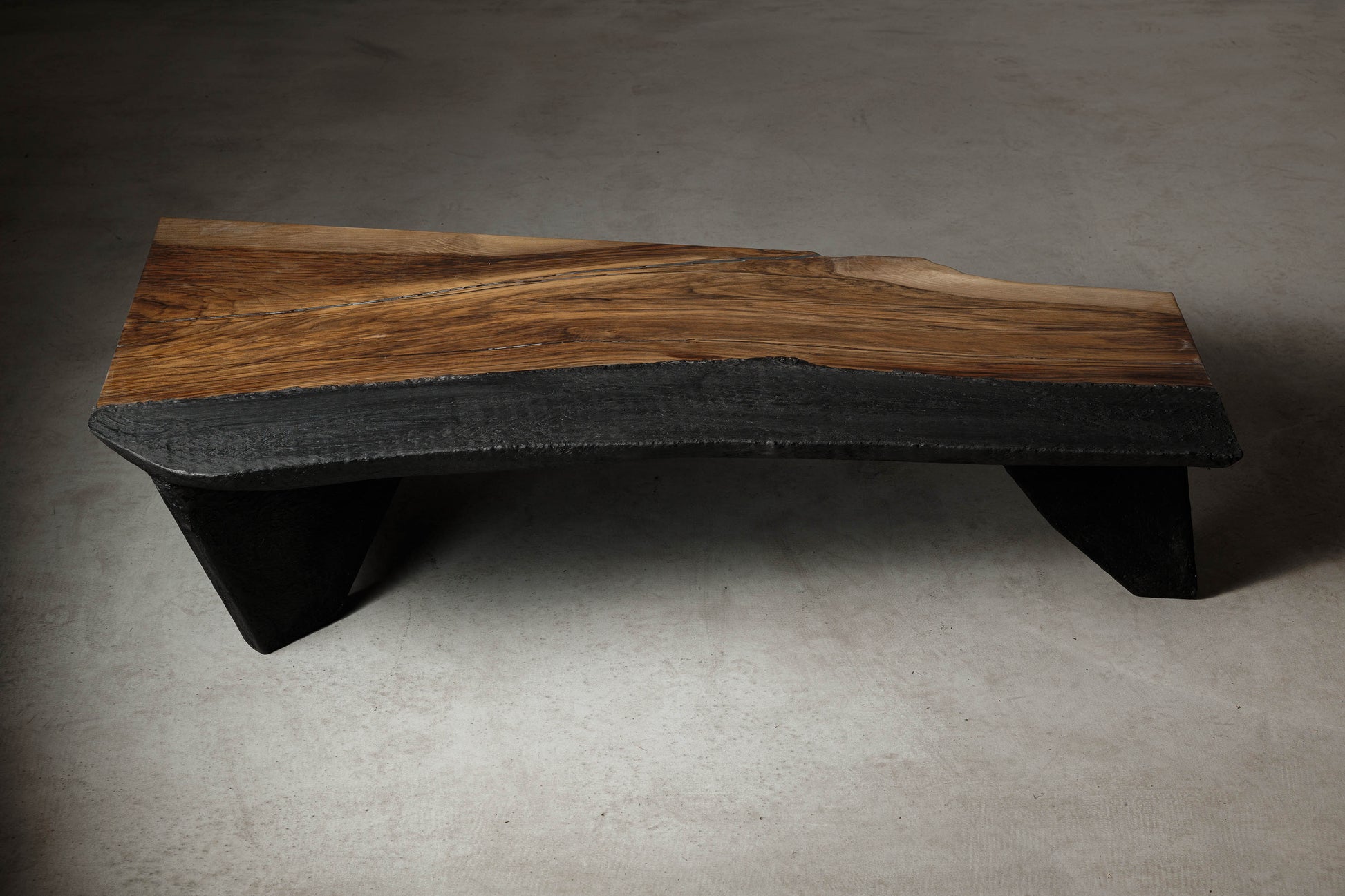 Brutalist Coffee Table With Japandi Influences EM106 Part Of 18Brut Collection | Sideview from above 
