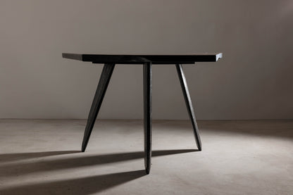 EM206 Of 18Brut Collection | Walnut Dining Table for 6 | Front-view image highlighting the symmetry of the design.