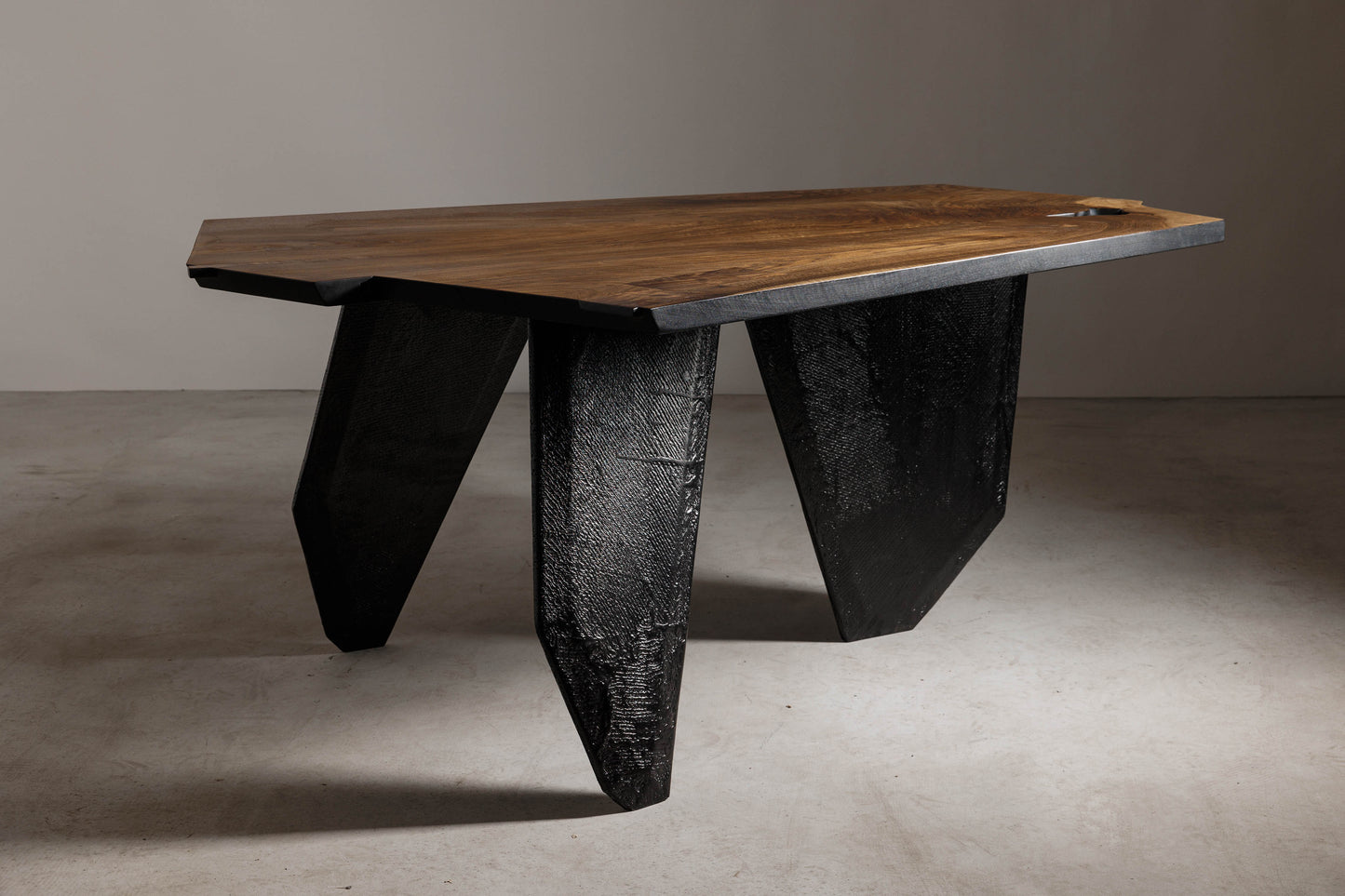 EM206 Of 18Brut Collection | Walnut Dining Table for 6