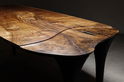 EM211 of Erosio Collection | Walnut Solid Wood Oval Dining Table