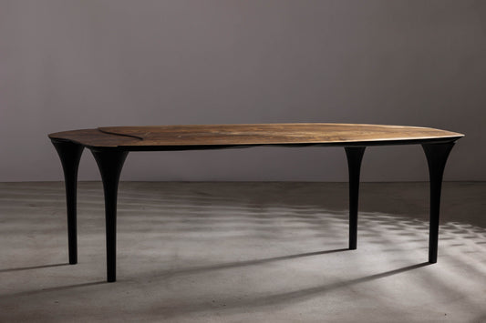 EM211 of Erosio Collection | Walnut Solid Wood Oval Dining Table